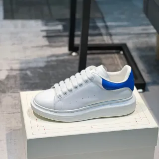 Alexander McQueen Oversized Sneaker White Blue Platform Sole Smooth Leather Upper Lifestyle Sneakers