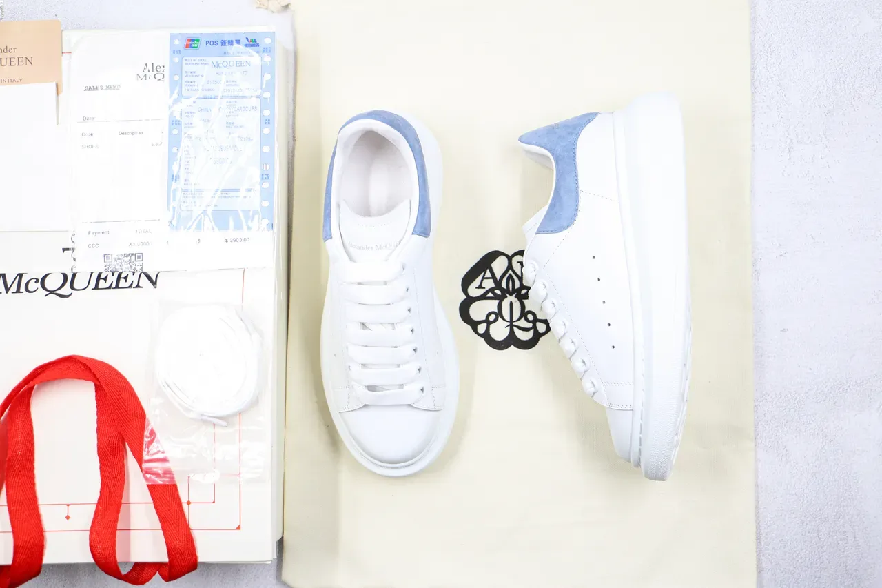 Alexander McQueen Oversized Sneaker White Blue Sole Leather Upper Lifestyle Sneakers 2