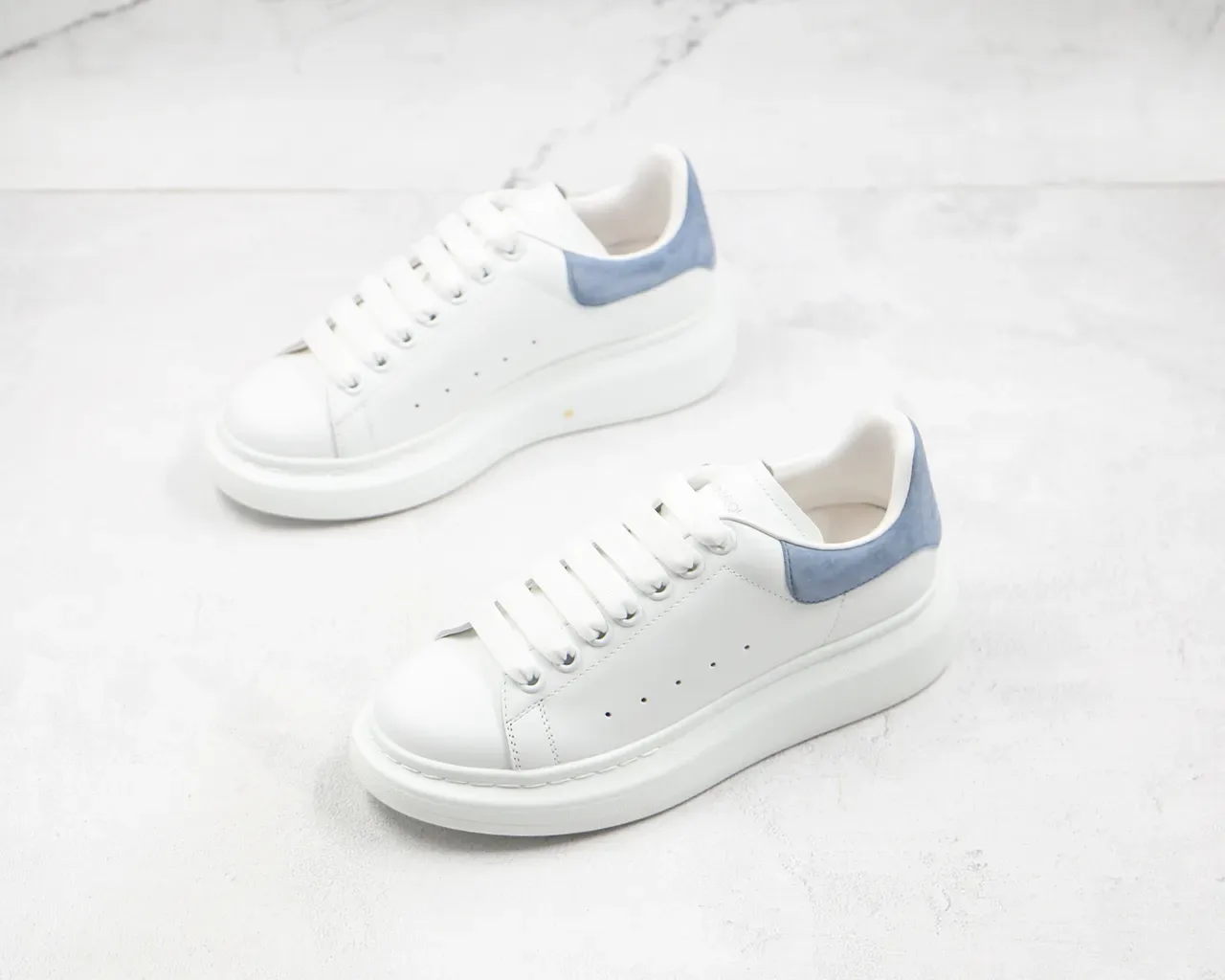 Alexander McQueen Oversized Sneaker White Blue Sole Leather Upper Lifestyle Sneakers 9