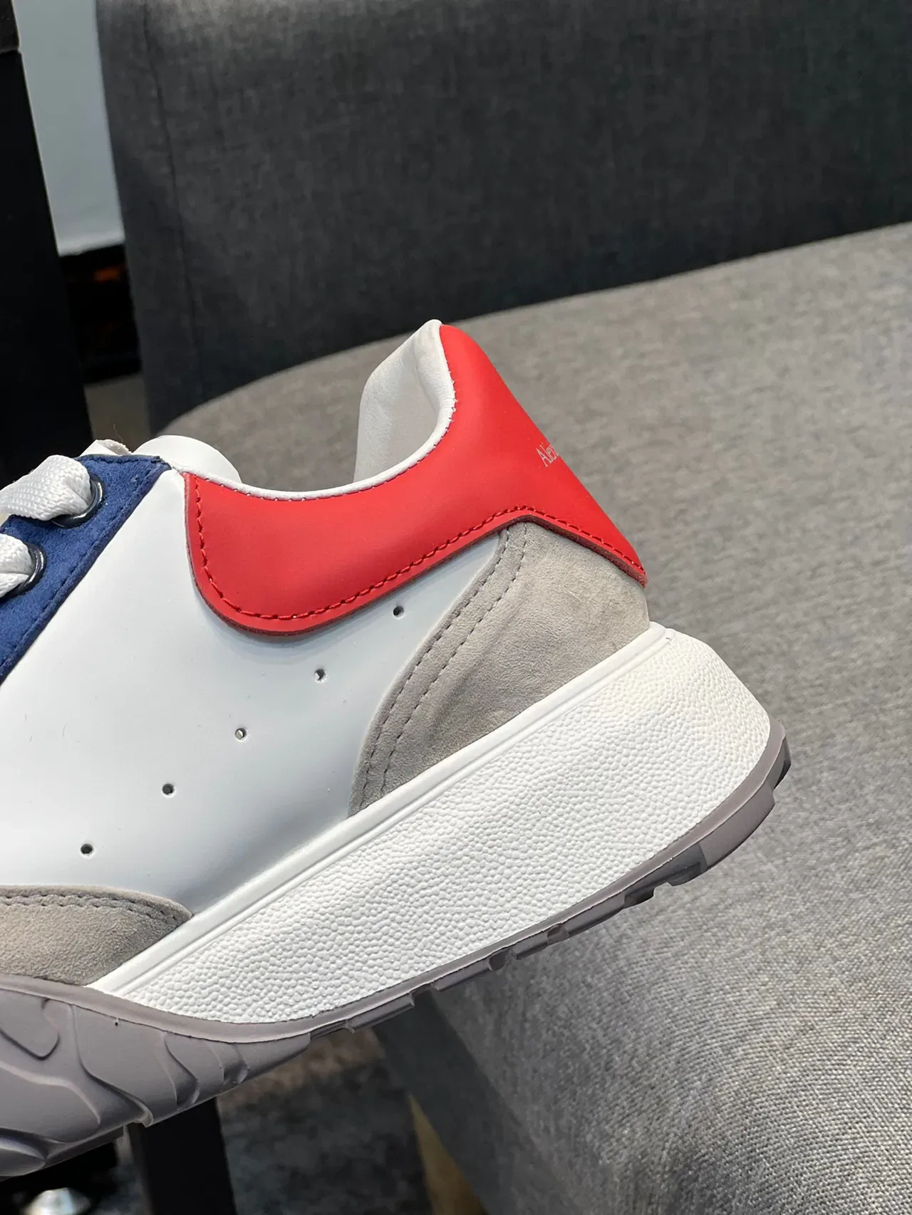 Alexander McQueen Oversized Sneaker White Navy Red Gray Lifestyle Sneakers 8