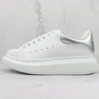 Alexander McQueen Oversized Sneaker White Silver Platform Sole Smooth Leather Upper Lifestyle Sneakers
