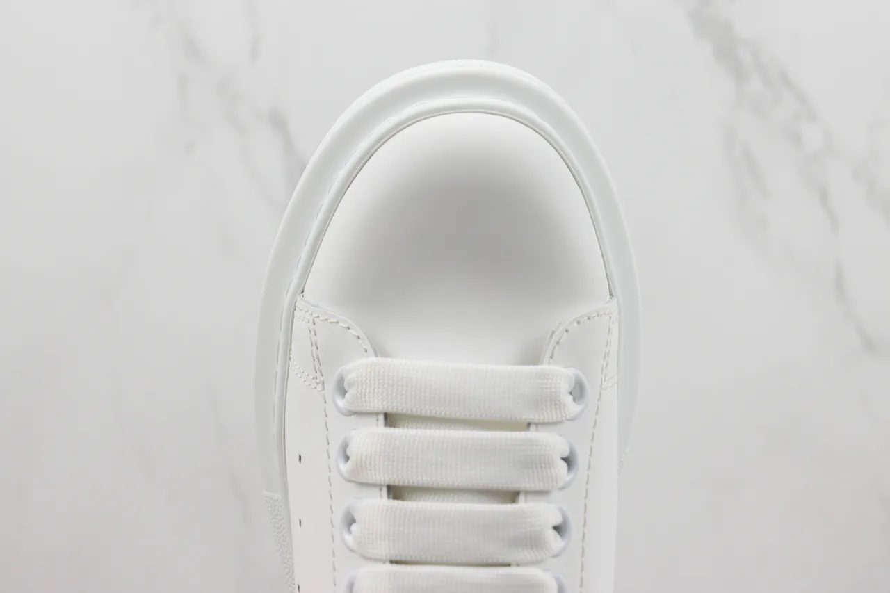 Alexander McQueen Oversized Sneaker White Silver Platform Sole Smooth Leather Upper Lifestyle Sneakers 6