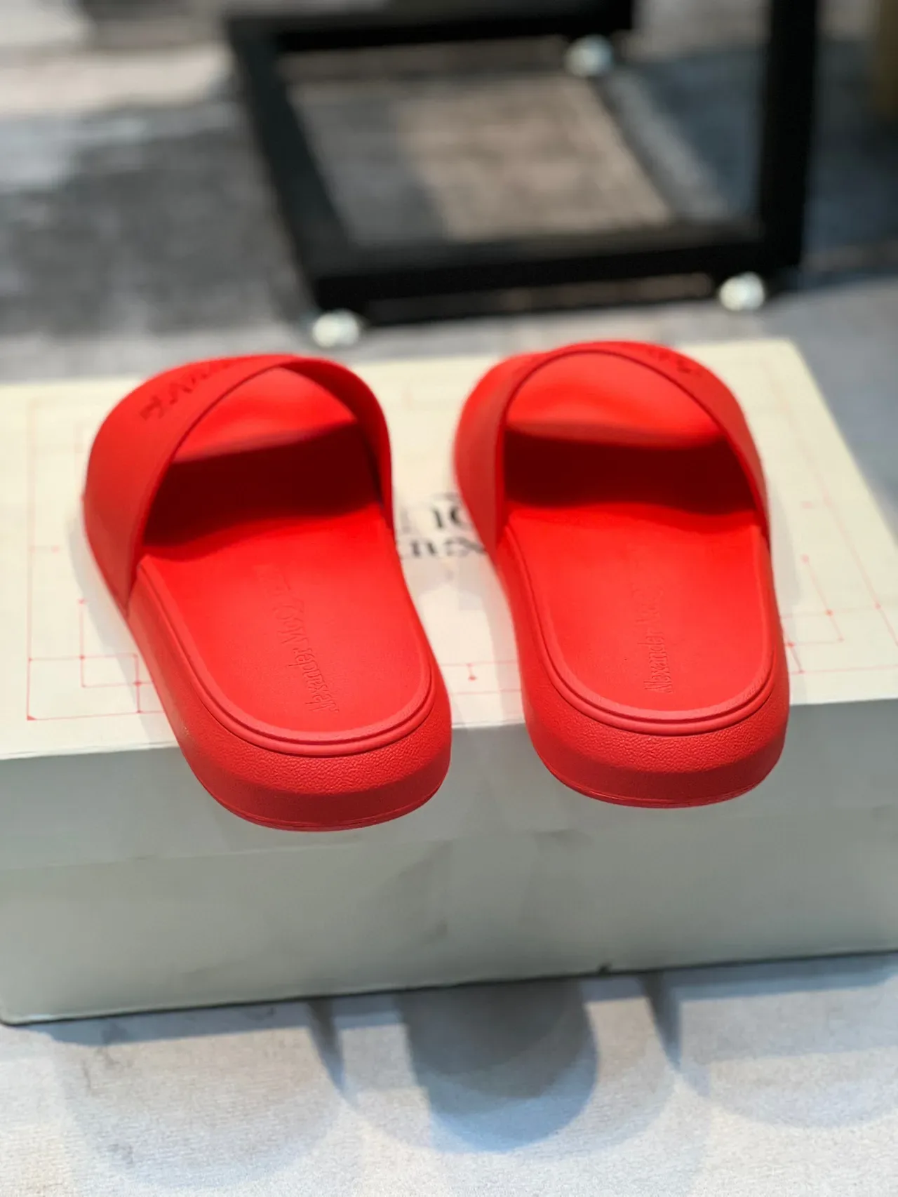 Alexander McQueen Slide Red Molded Rubber Slipper 2
