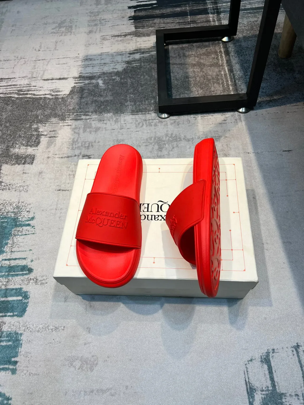 Alexander McQueen Slide Red Molded Rubber Slipper 4