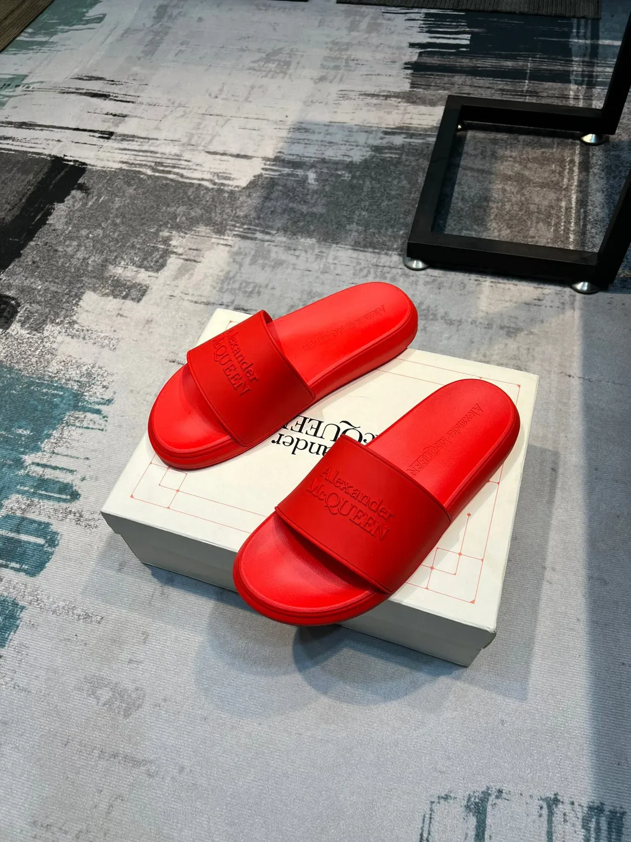 Alexander McQueen Slide Red Molded Rubber Slipper 5