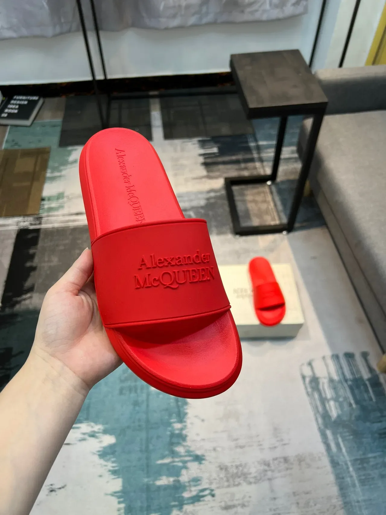 Alexander McQueen Slide Red Molded Rubber Slipper 6