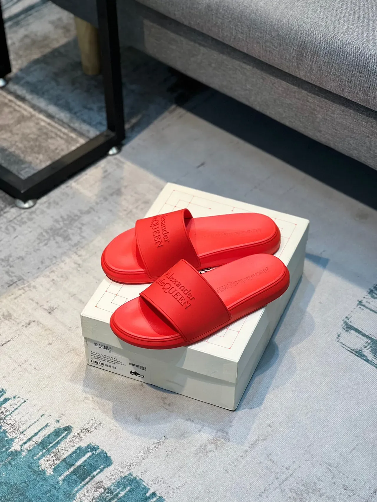 Alexander McQueen Slide Red Molded Rubber Slipper 7
