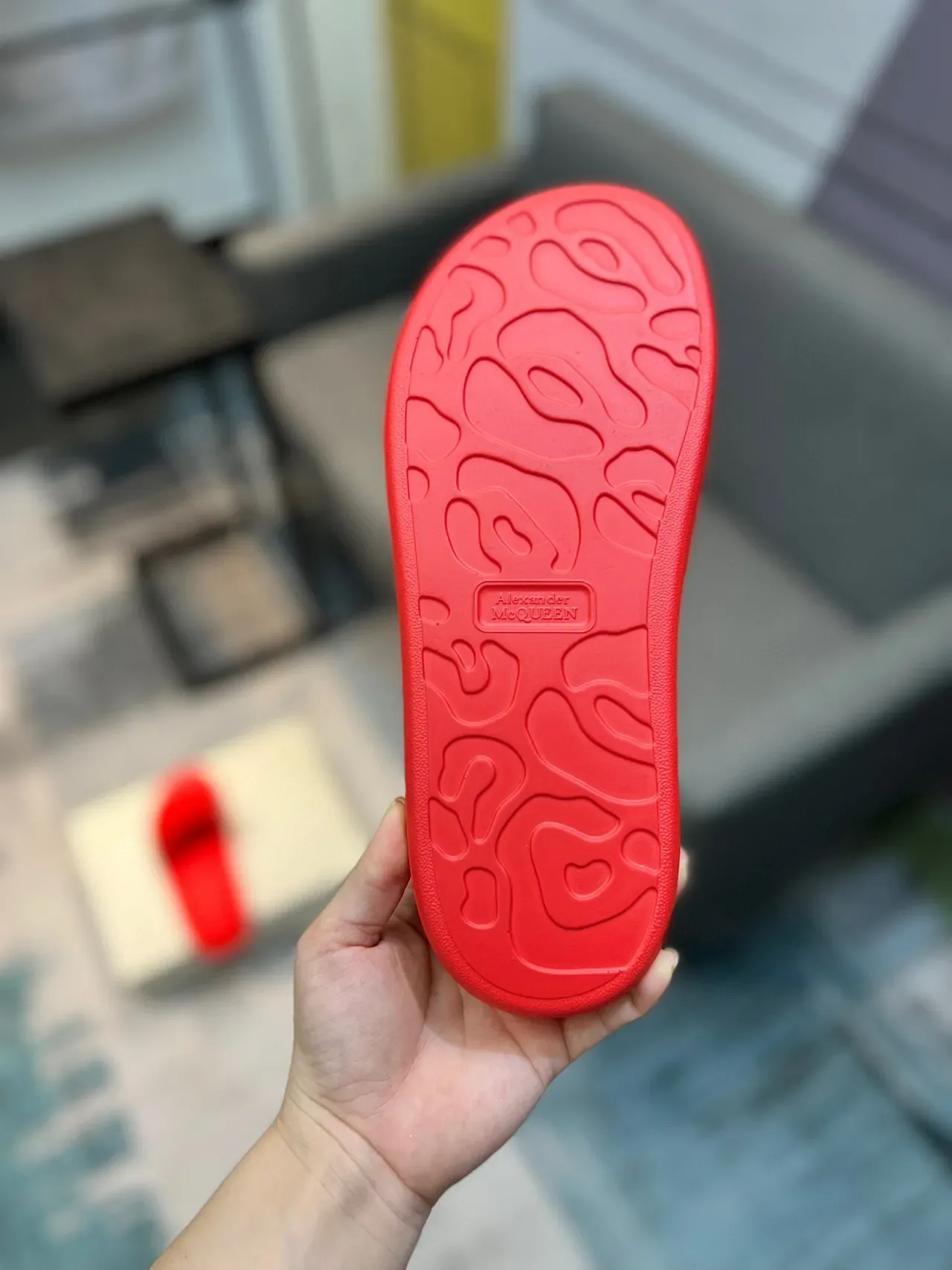 Alexander McQueen Slide Red Molded Rubber Slipper 9