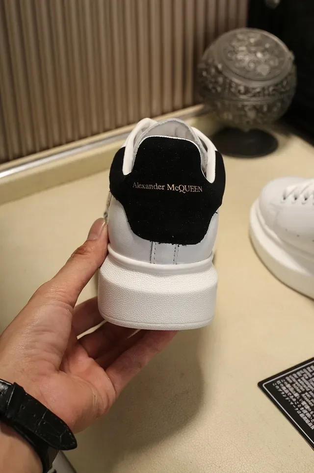 Alexander McQueen White Black Oversized Silhouette Leather Upper Lifestyle Sneakers 2