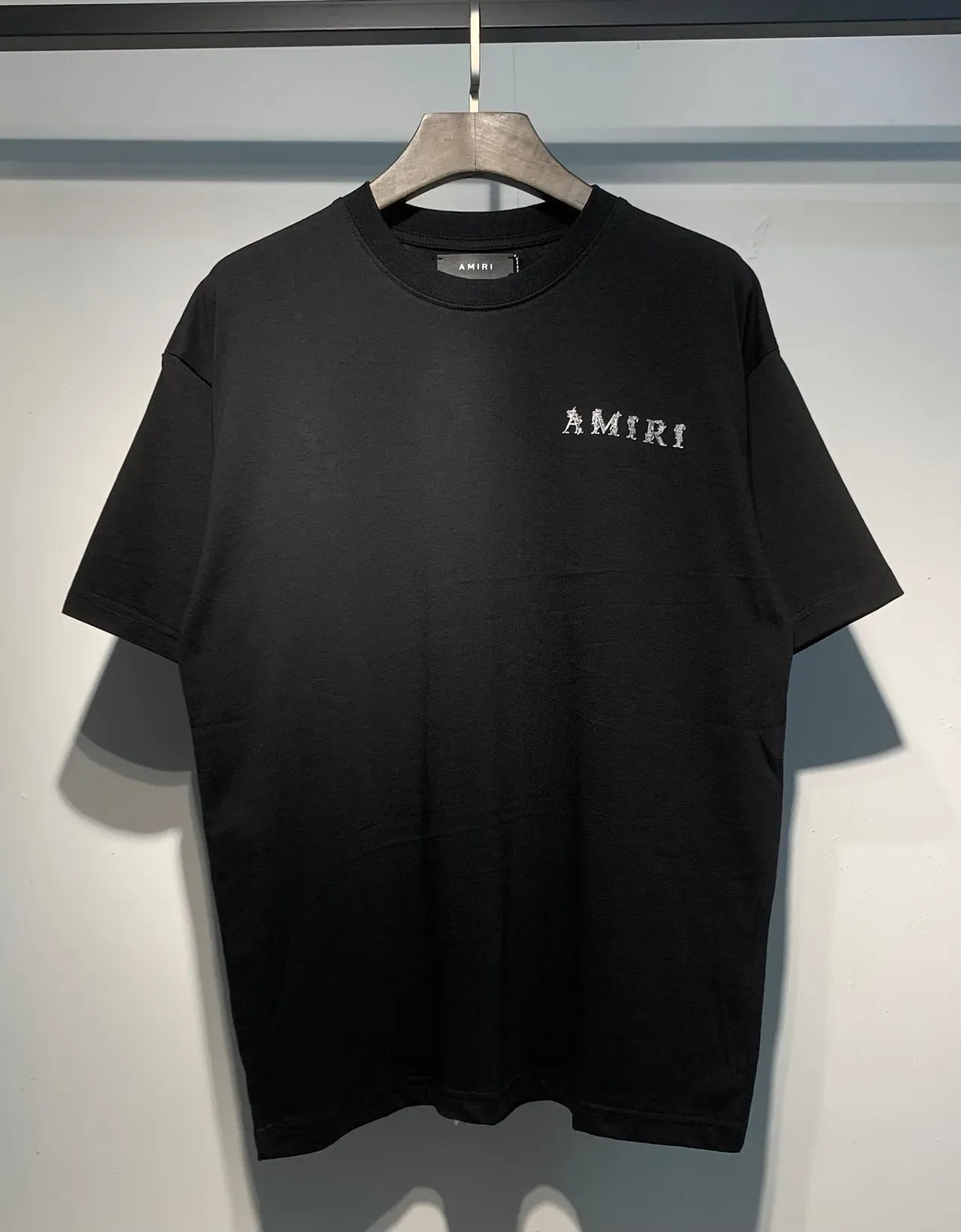 Amiri Embroidered Logo Black and White T-Shirt 4