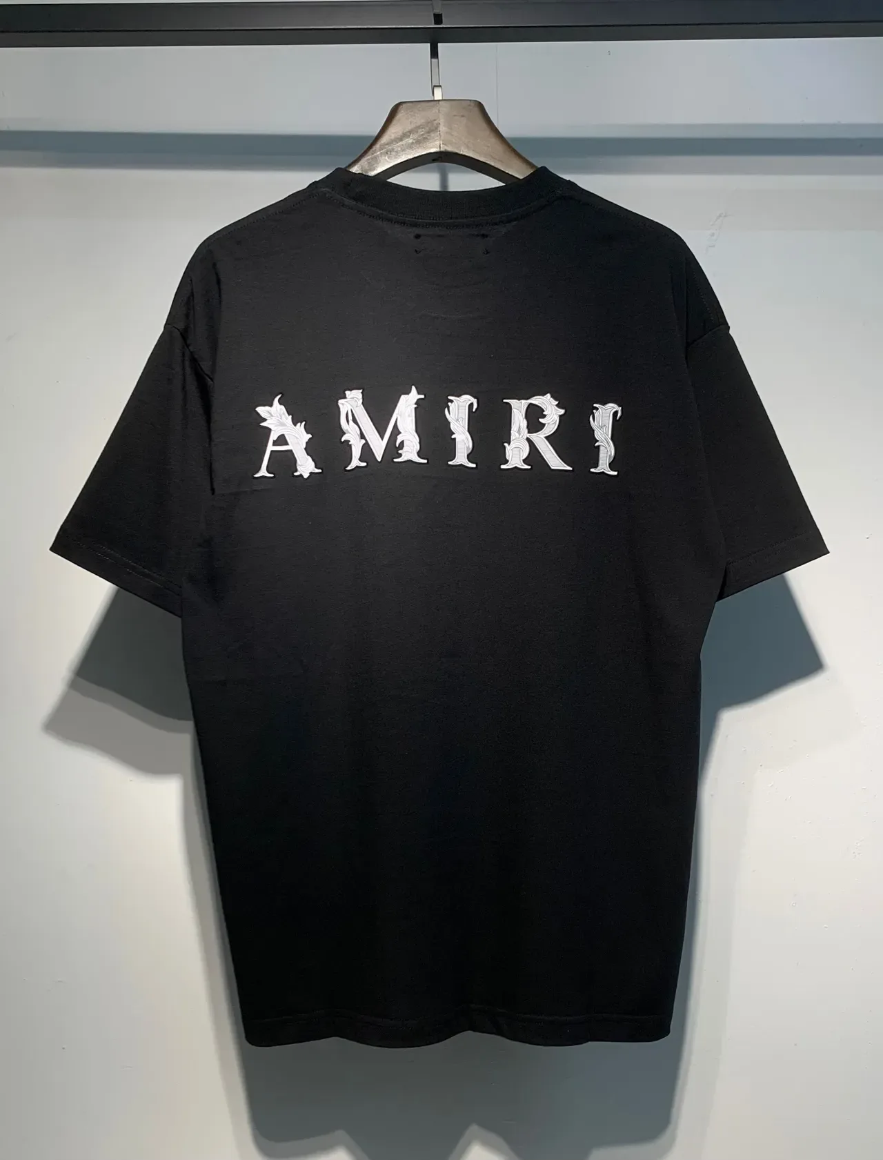 Amiri Embroidered Logo Black and White T-Shirt 5