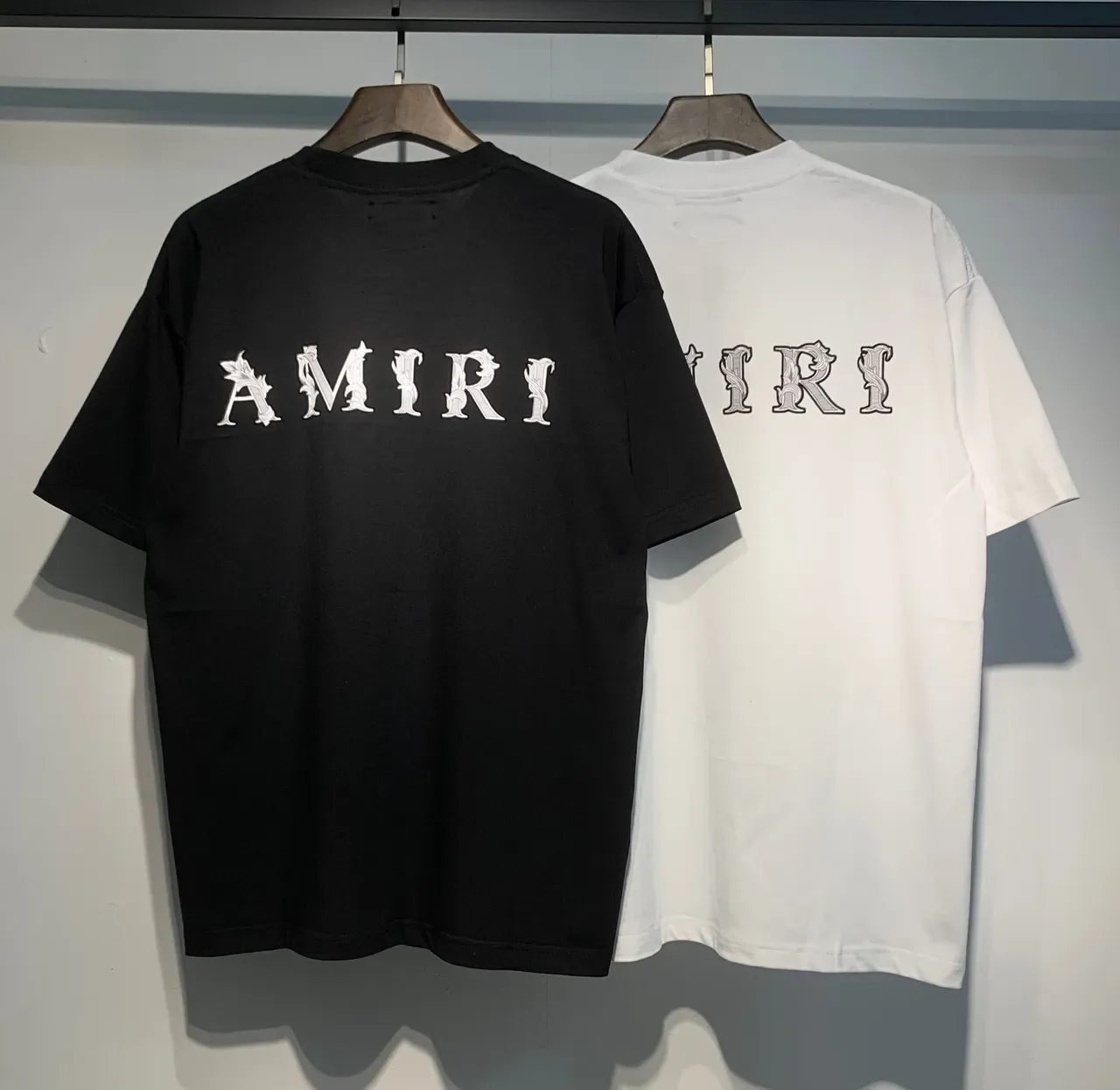 Amiri Embroidered Logo Black and White T-Shirt 6