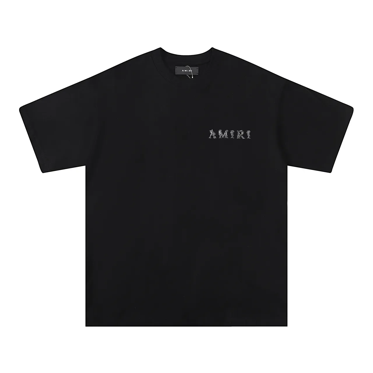 Amiri Embroidered Logo Black and White T-Shirt 8