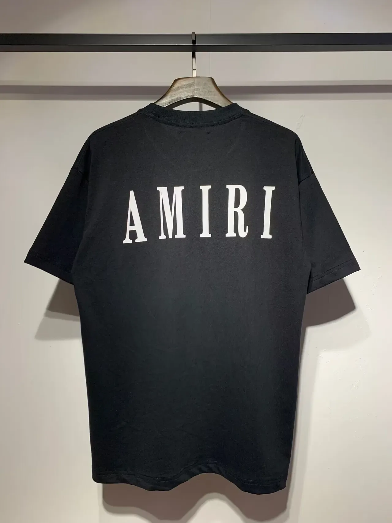 Amiri Skel Top Black White Oversized Fit Bold Back Logo T-Shirt 5