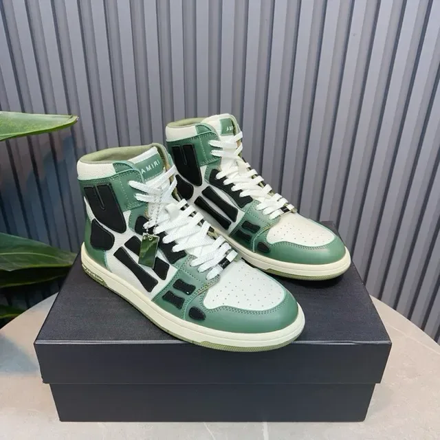 Amiri Skel Top High vert noir blanc sneakers lifestyle 7