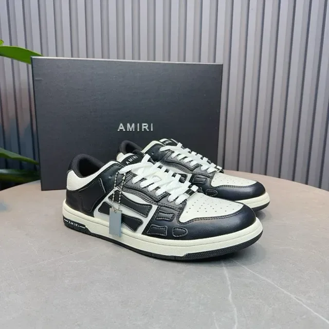 Amiri Skel Top Low tênis lifestyle preto e branco 6