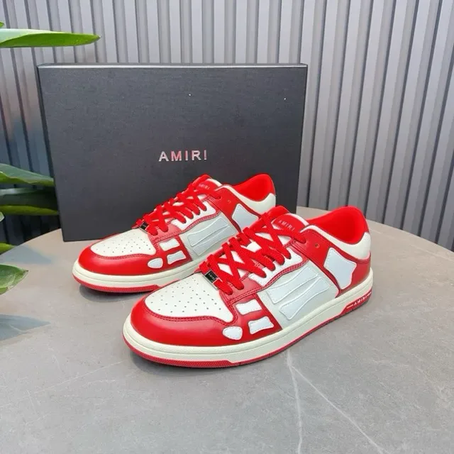 Amiri Skel Top rouge et blanc sneakers lifestyle 4