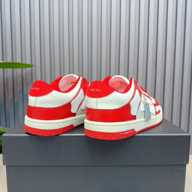 Amiri Skel Top rouge et blanc sneakers lifestyle 5