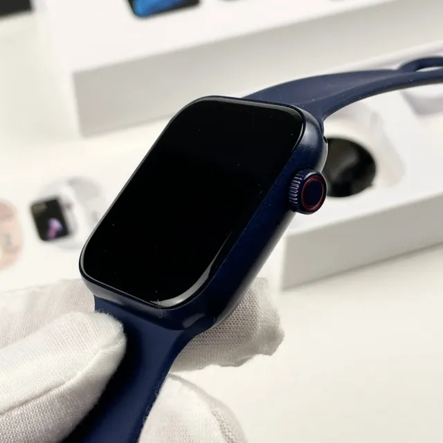 Apple Blue Black Digital Crown Control Silicone Sport Band Sports Watch 3
