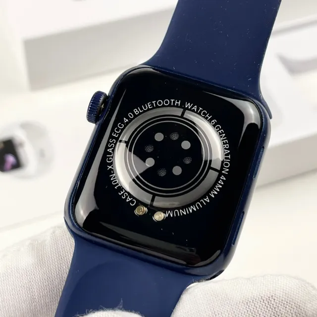 Apple Blue Black Digital Crown Control Silicone Sport Band Sports Watch 4