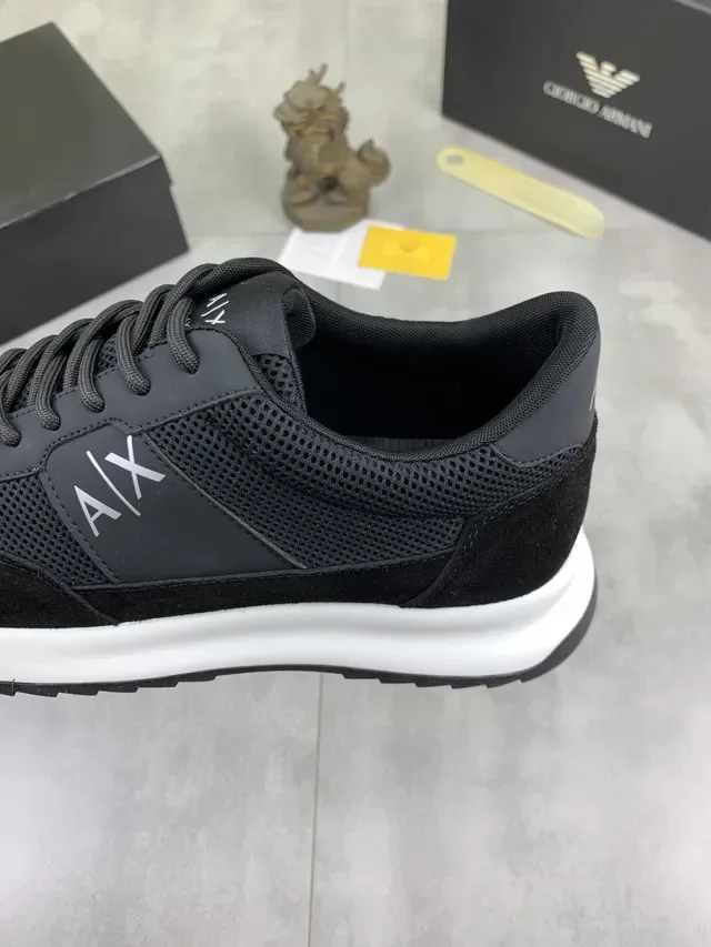 Armani Exchange Black Mesh-Suede Lifestyle Sneakers 3