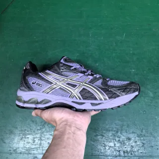 ASICS Gel-Kayano Black Purple Structured Mesh Upper Reflective X-Overlay Running Shoes