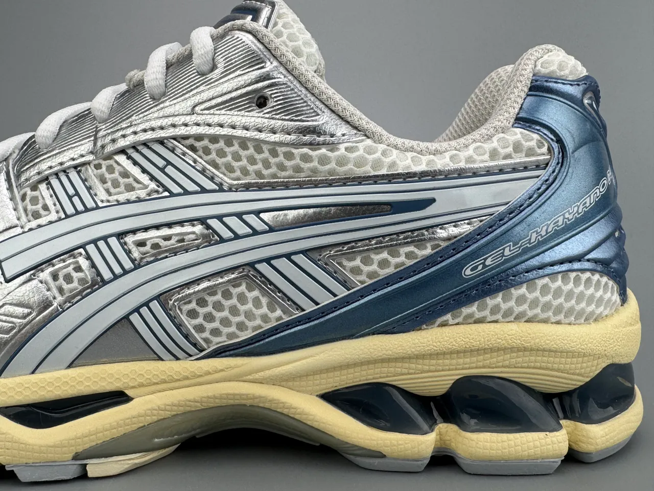 ASICS Gel-Kayano Navy and Silver Mesh chaussures de course 7