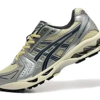 ASICS Gel-Kayano Silver Beige Navy Running Shoes