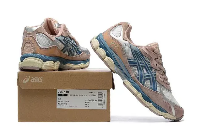 ASICS Gel-Kayano Style Chaussures de running rose poussiéreux bleu marine 6