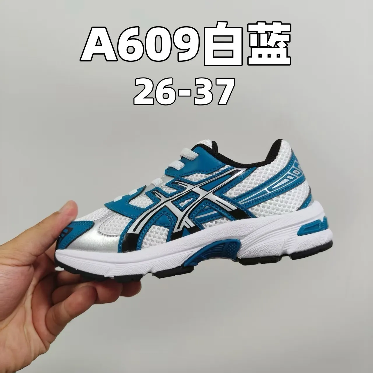 ASICS Gel-Kayano أبيض أزرق أعلى شبكي منظم شعار النمر علامة تجارية أحذية الجري 8