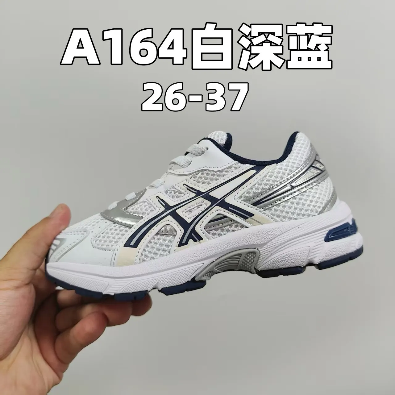ASICS Gel-Kayano أبيض أزرق أعلى شبكي منظم شعار النمر علامة تجارية أحذية الجري 9