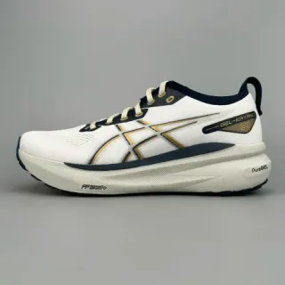 ASICS Gel-Kayano White Navy Gold Running Shoes