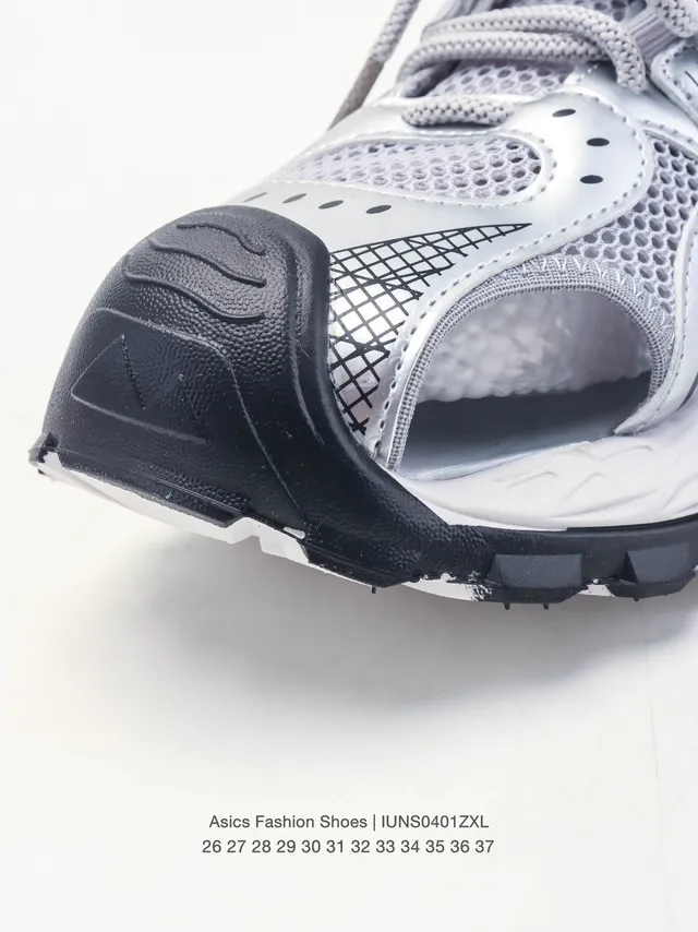 ASICS Cinza Preto Malha-e-Sintético Superior Grade Aberta Overlay Tênis Lifestyle 19