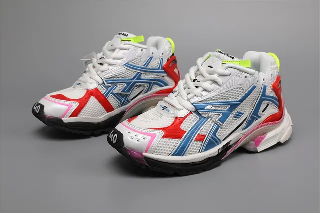 ASICS Runner White/Red/Blue/Pink Running Shoes 5