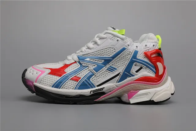 ASICS Runner White/Red/Blue/Pink Running Shoes 9