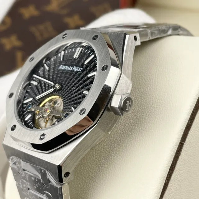 Audemars Piguet Royal Oak Open-Worked Black Dial Tourbillon Mechanical Watch 5