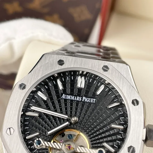 Audemars Piguet Royal Oak Open-Worked Black Dial Tourbillon Mechanical Watch 7