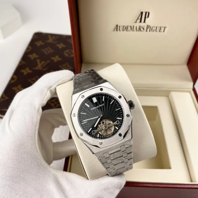 Audemars Piguet Royal Oak Open-Worked Black Dial Tourbillon Mechanical Watch 8