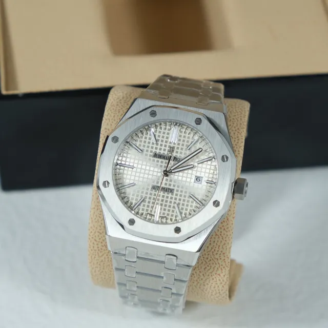 Audemars Piguet Royal Oak Silver Tapisserie Dial Mechanical Watch 7