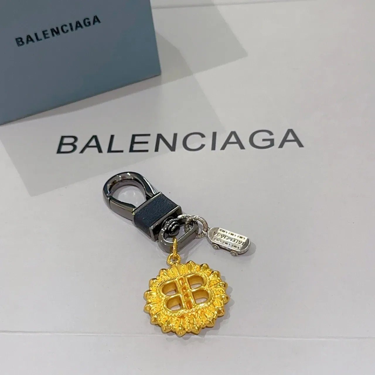 Balenciaga BB Gold Black Sunburst Logo Metal Jewelry 3