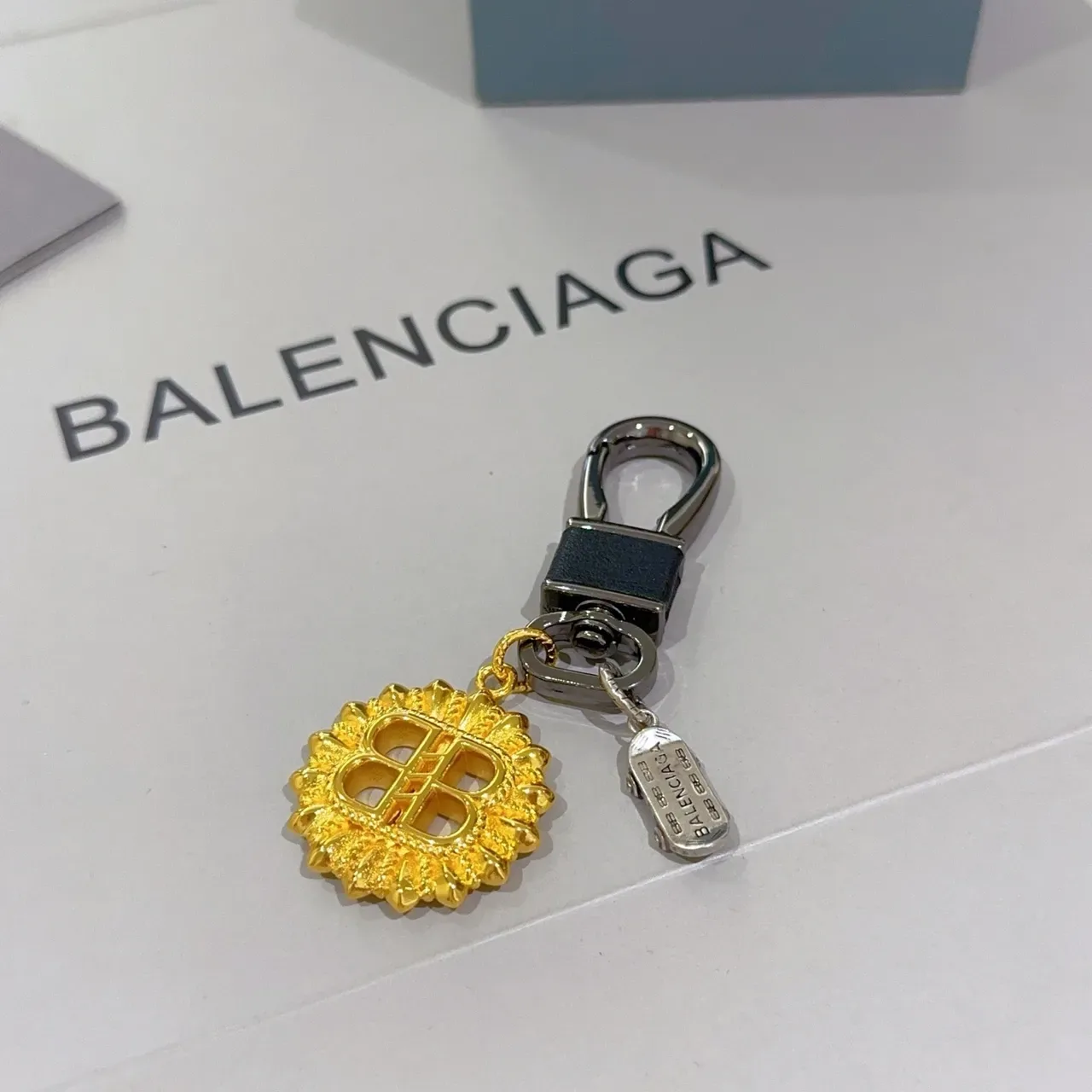 Balenciaga BB Gold Black Sunburst Logo Metal Jewelry 6