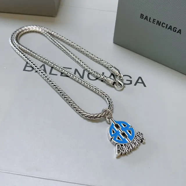 Balenciaga BB Logo Enamel Pendant Necklace 6