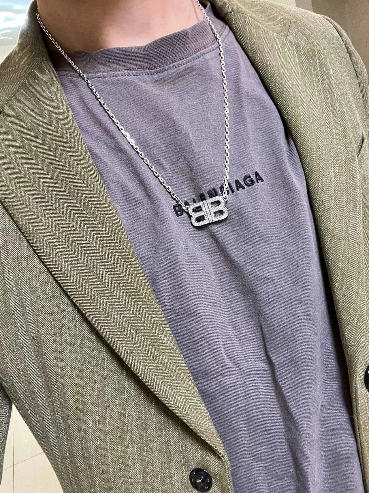 قلادة بالينسياغا BB Logo باڤيه دبل ب 2