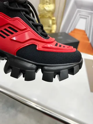 Balenciaga Tênis Chunky Preto e Vermelho de cano alto jaula esculpida 4