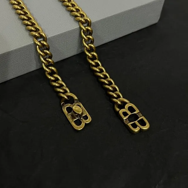 Balenciaga Colar de Corrente Colar Dourado Corrente Curb Colar 3