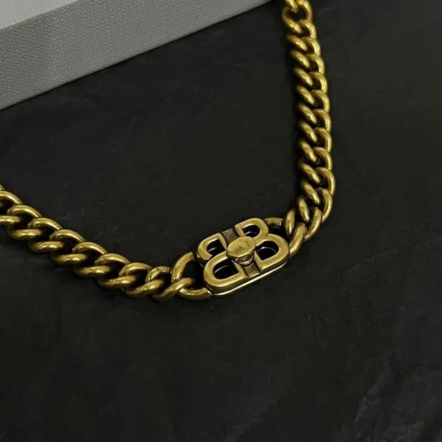 Balenciaga Colar de Corrente Colar Dourado Corrente Curb Colar 4