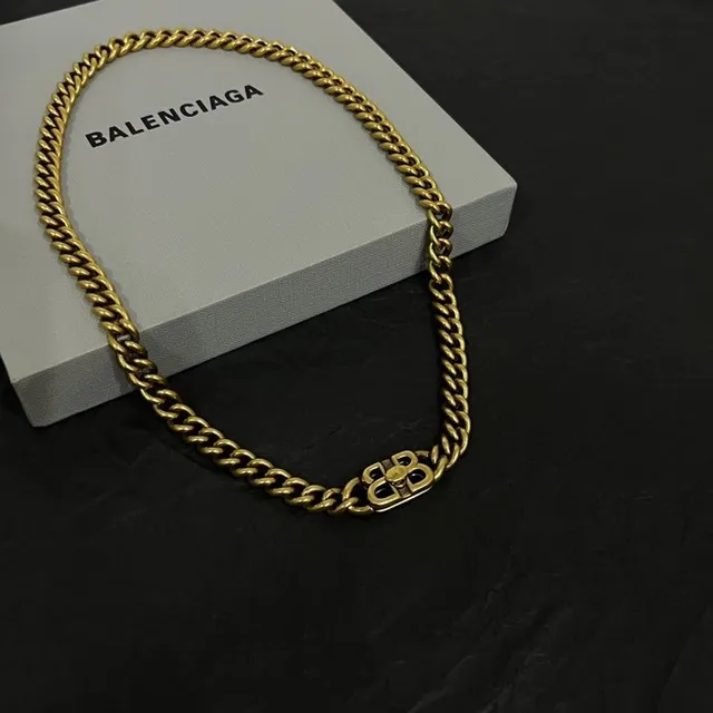 Balenciaga Colar de Corrente Colar Dourado Corrente Curb Colar 7