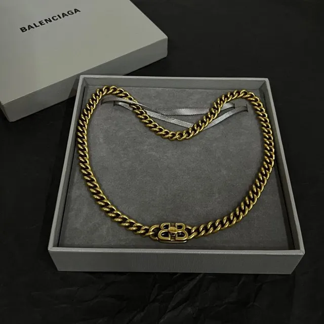 Balenciaga Colar de Corrente Colar Dourado Corrente Curb Colar 8