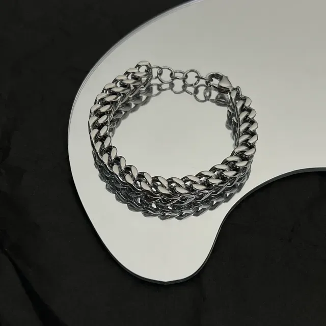 Balenciaga سوار كرب لينك فضي 3