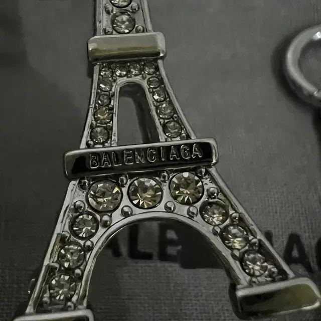 Balenciaga Eiffel Tower Crystal Silver-Tone Earrings 2